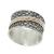 Royal paisley textured sterling silver ring with three spinning bands in hammered 14K yellow gold, rose gold and polished silver ~ $350.00
